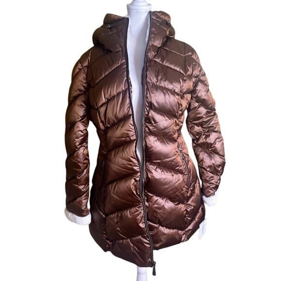 Laundry by Shelli Segal Faux Fur Cuff Hooded Puffer Coat Size Large NWT - Picture 2 of 11